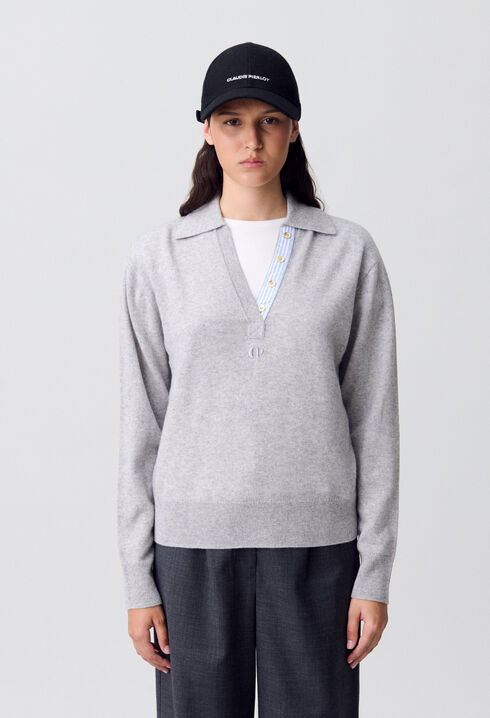 Jersey de lana con cuello de polo