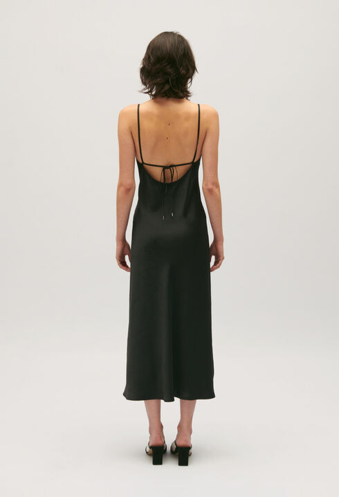 Vestido midi picardías negro 