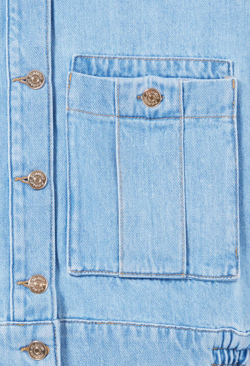 Chaqueta denim con cuello ancho