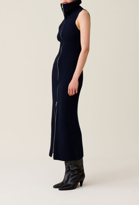 Vestido de punto con cremallera