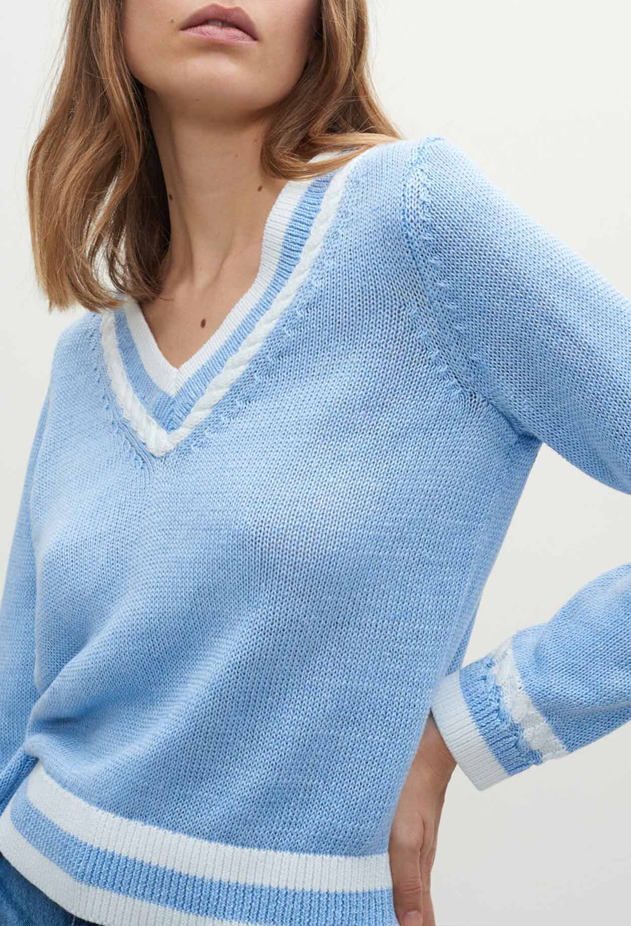 Jersey de lino azul cielo