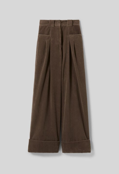 Pantalón amplio de terciopelo