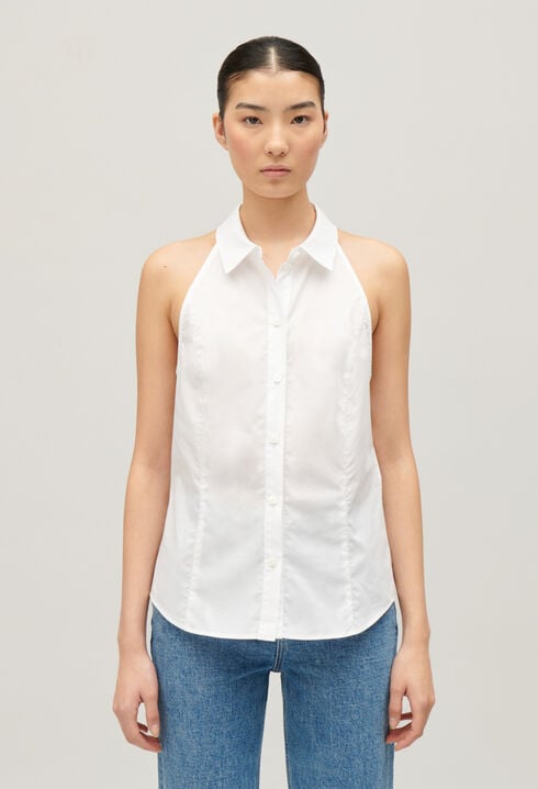 Camisa blanca sin mangas