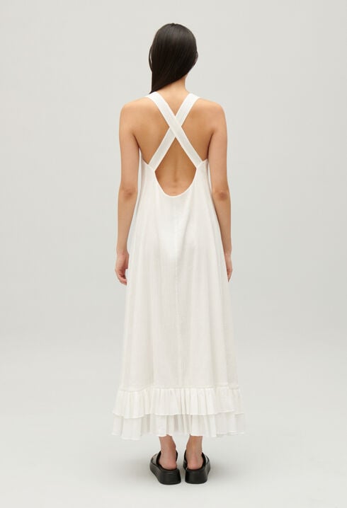 Vestido midi con volantes