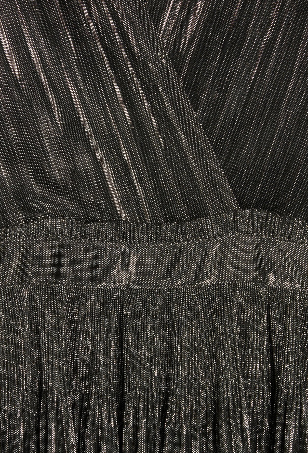 Vestido plateado corto de volantes