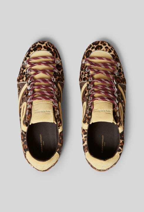 Zapatillas de cuero leopardo