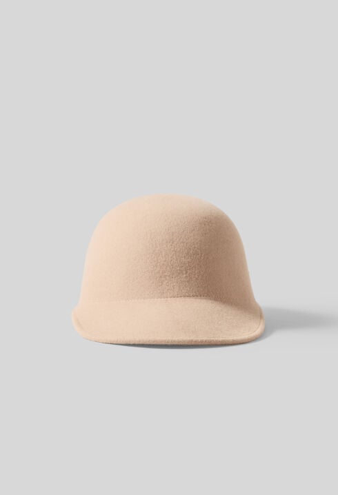 Gorra de fieltro de lana camel