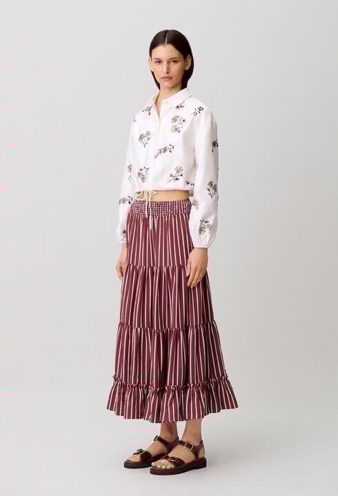 Camisa con flores y lentejuelas