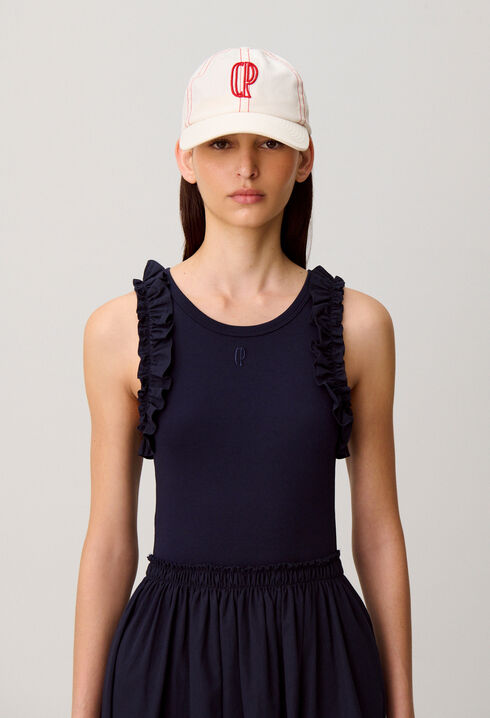 Vestido bimaterial de algod&oacute;n