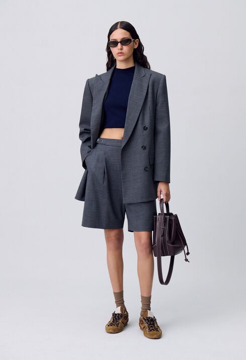 Chaqueta cruzada de traje