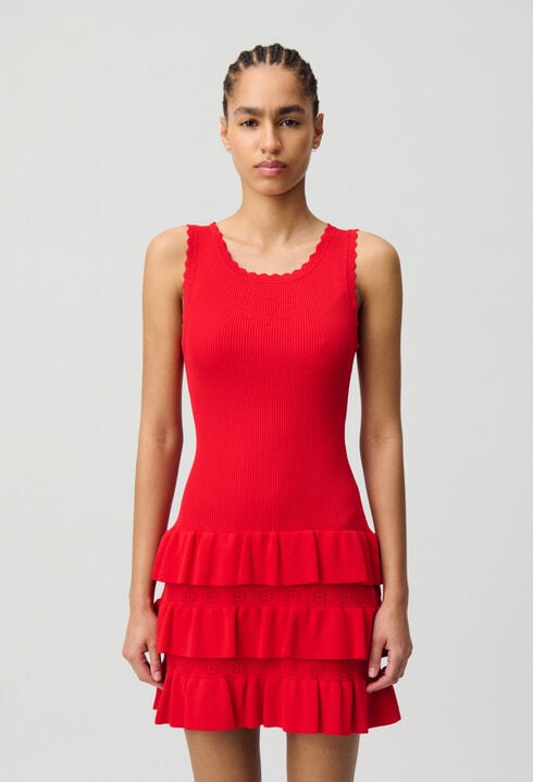 Vestido de punto con volantes