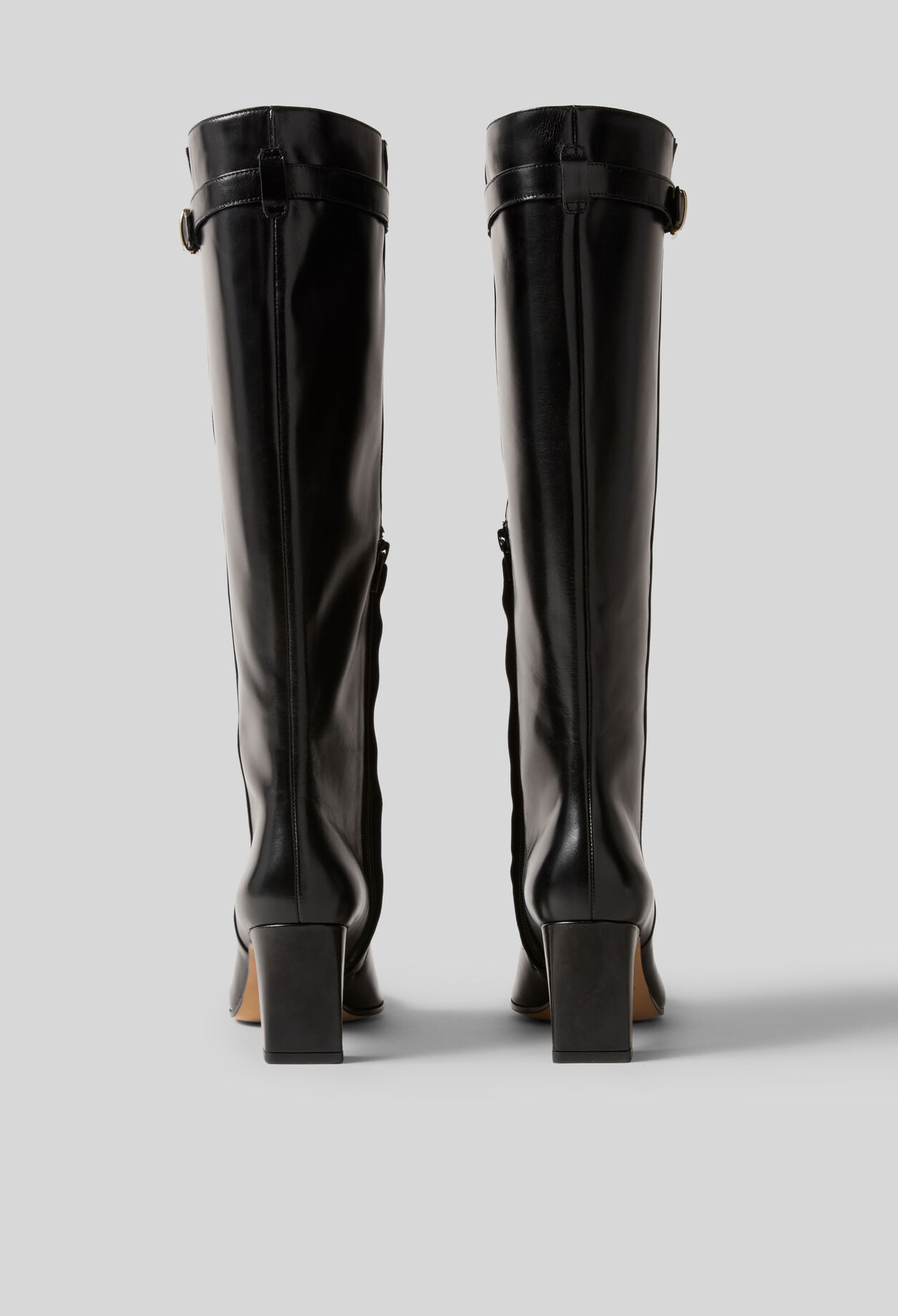 Botas altas de piel lisa encerada