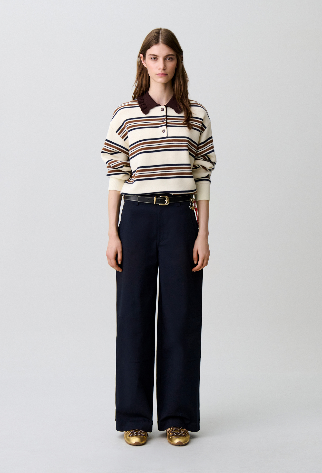 Jersey polo ancho a rayas - Mujer - Multico - Claudie Pierlot