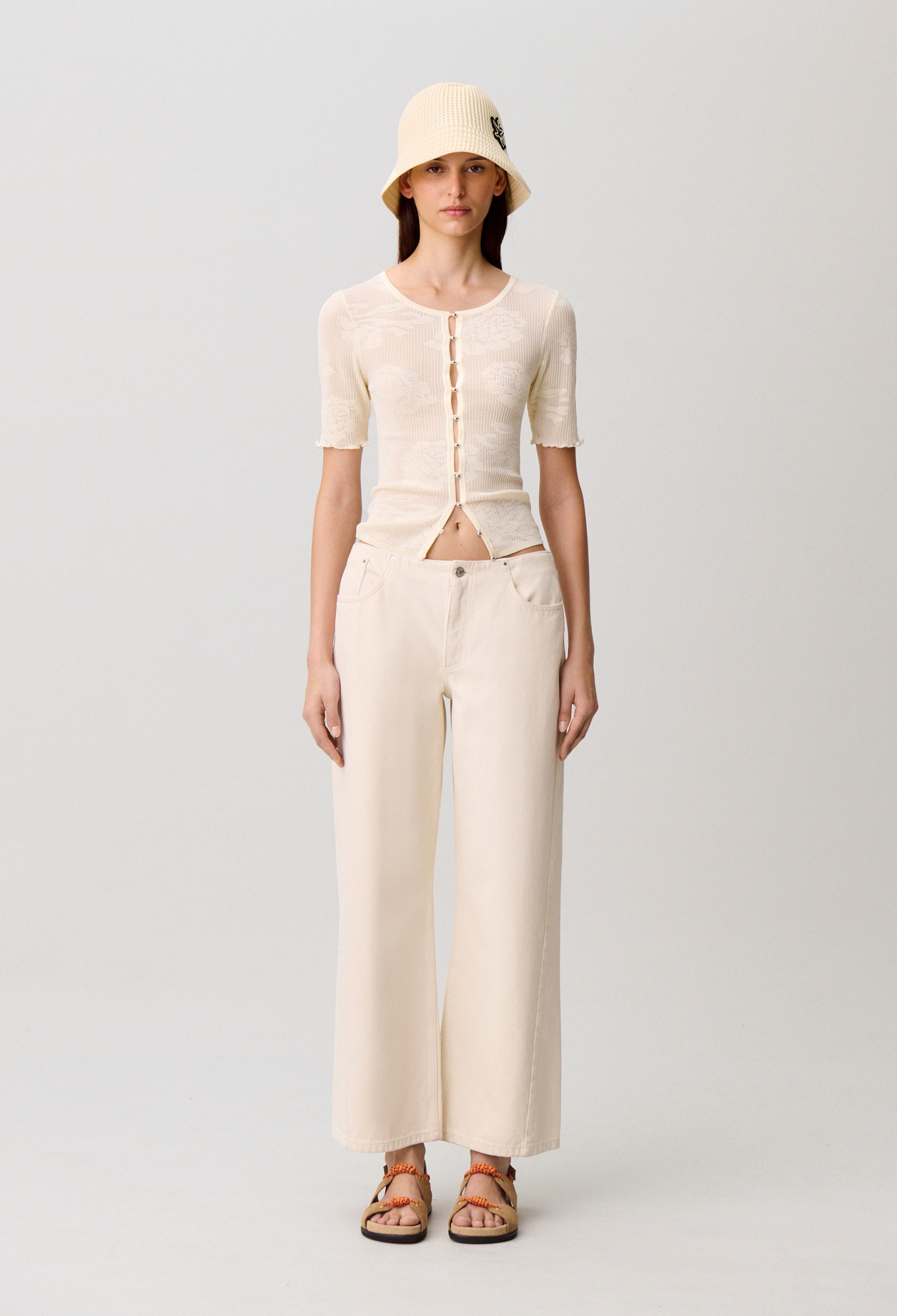 Cárdigan de punto con flores - Mujer - Crudo - Claudie Pierlot