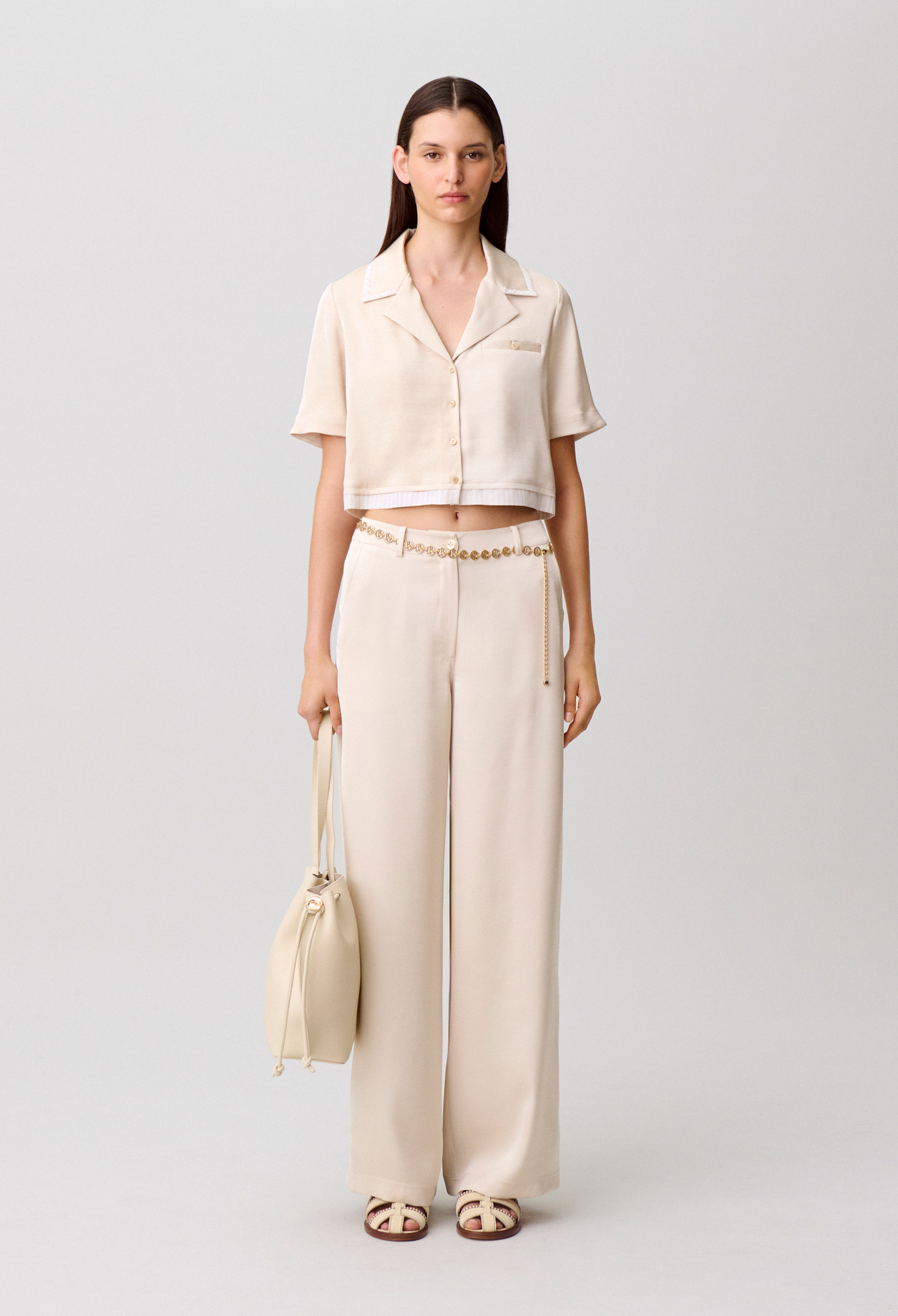Camisa satinada - Mujer - Vainilla - Claudie Pierlot