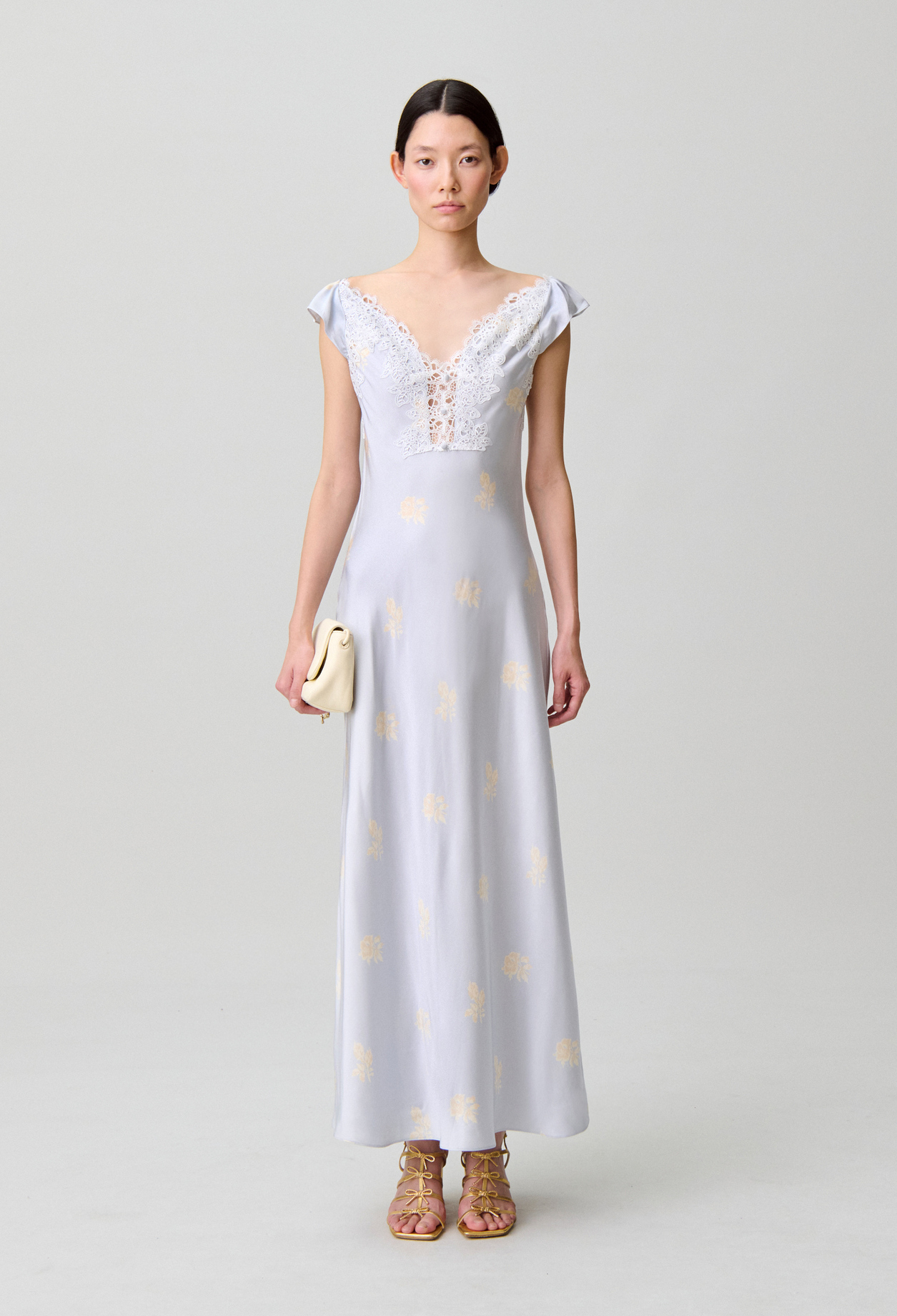 Vestido satinado de flores - Mujer - Estampado claro - Claudie Pierlot