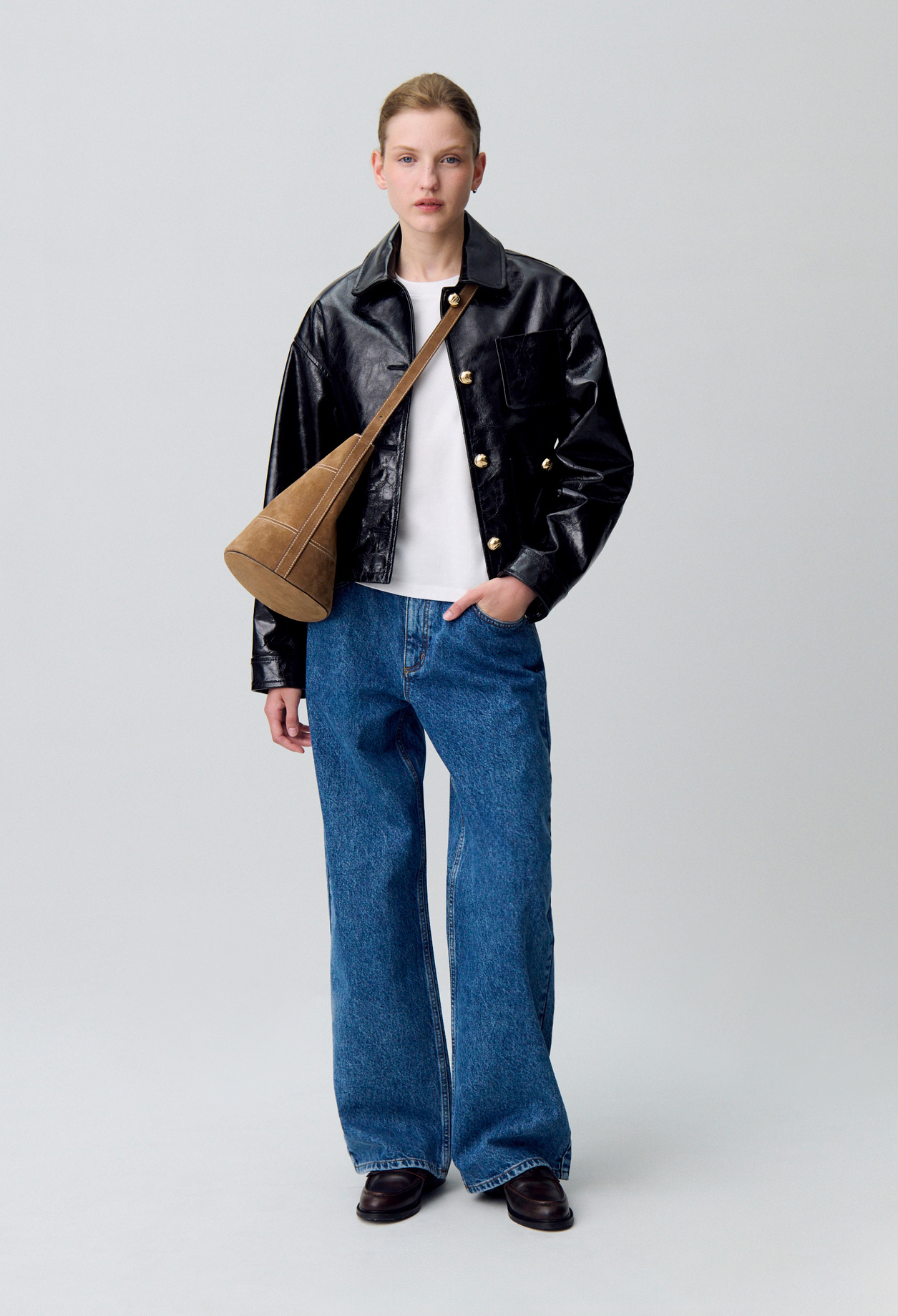 Cazadora de charol envejecido - Mujer - Negro - Claudie Pierlot