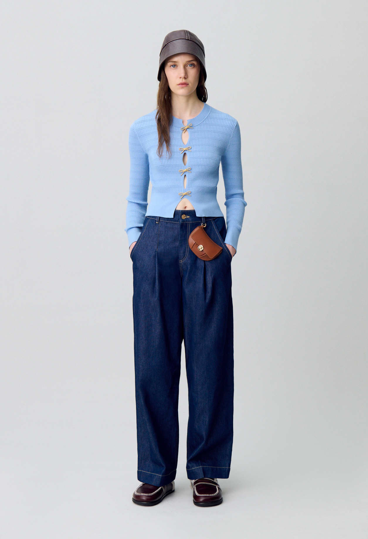Jersey de punto fino con lazos - Mujer - Ciel - Claudie Pierlot
