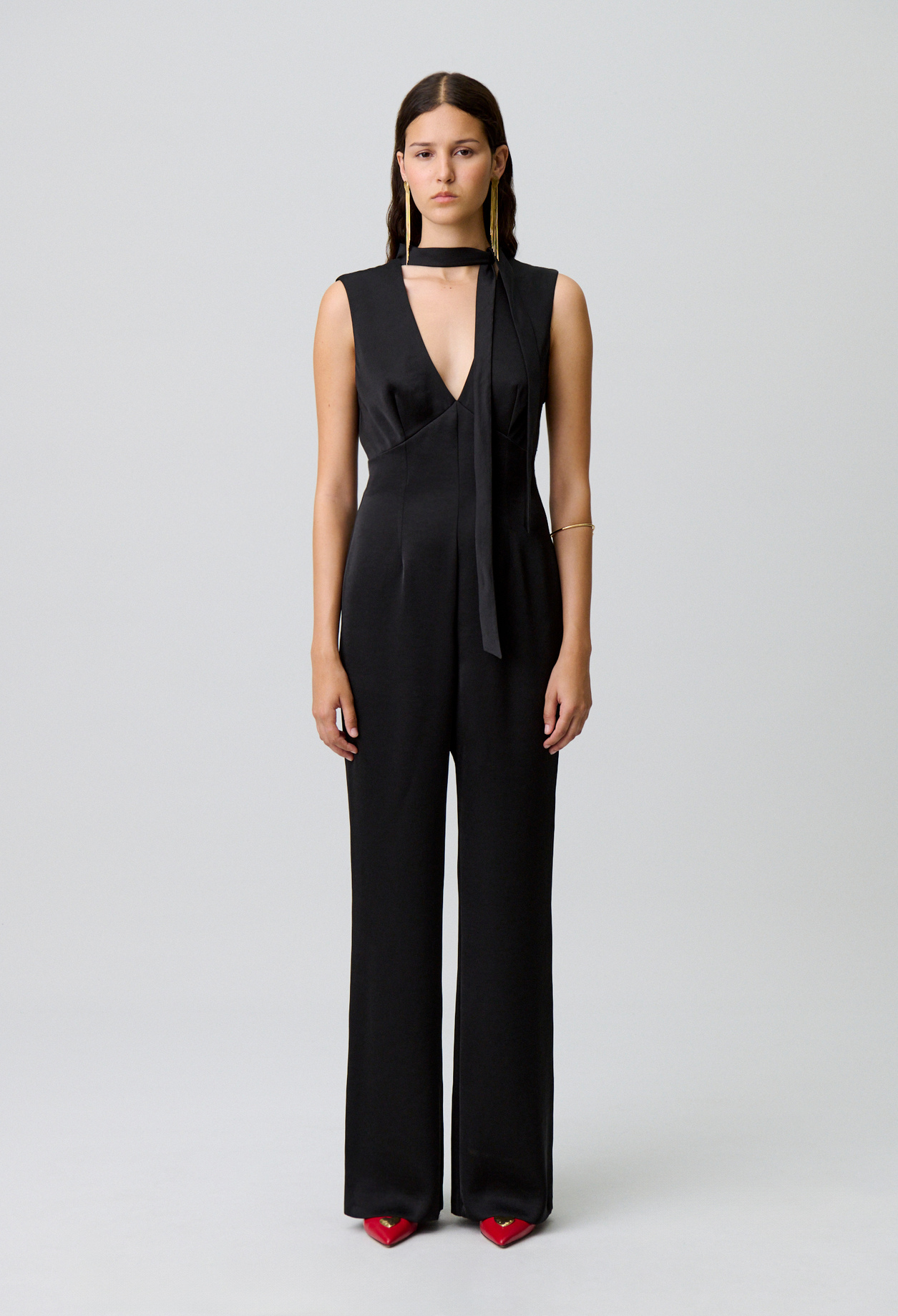 Mono fluido satinado - Mujer - Negro - Claudie Pierlot
