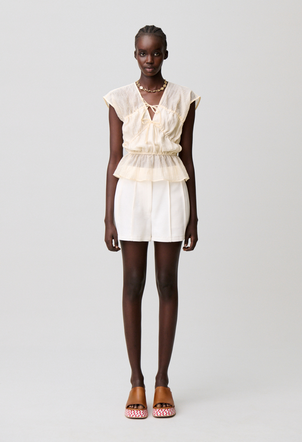Short con pespuntes - Mujer - Crudo - Claudie Pierlot