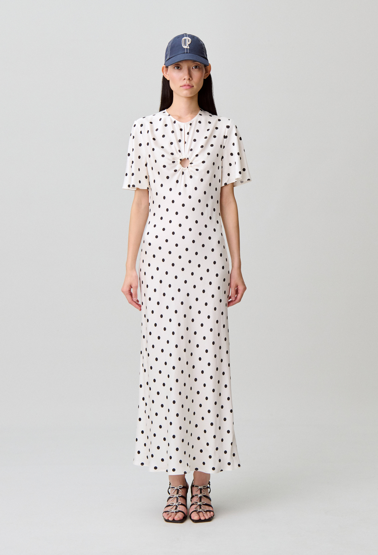 Vestido largo satinado de lunares - Mujer - Dos tonos - Claudie Pierlot