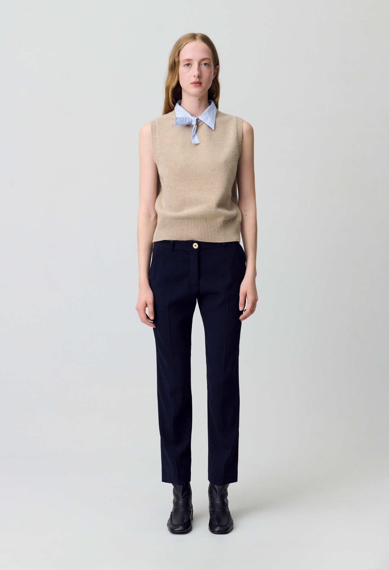 Pantalones de traje liso - Mujer - Marina - Claudie Pierlot