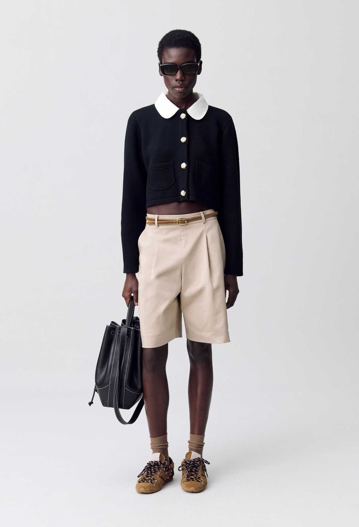 Cárdigan corto cuello desmontable - Mujer - Negro - Claudie Pierlot