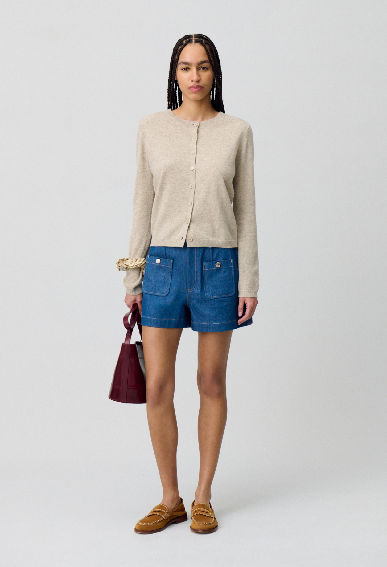 Cárdigan lana bordado CP - Mujer - Beis - Claudie Pierlot