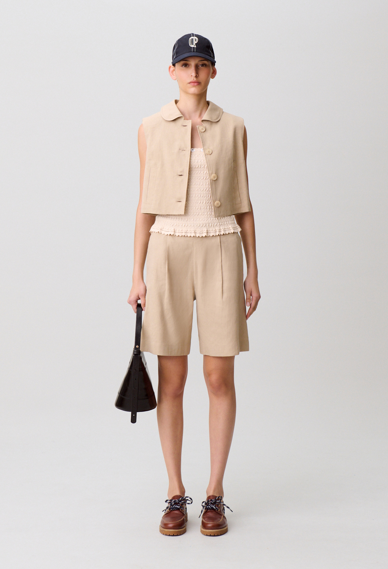 Blazer corto de lino - Mujer - Arena - Claudie Pierlot