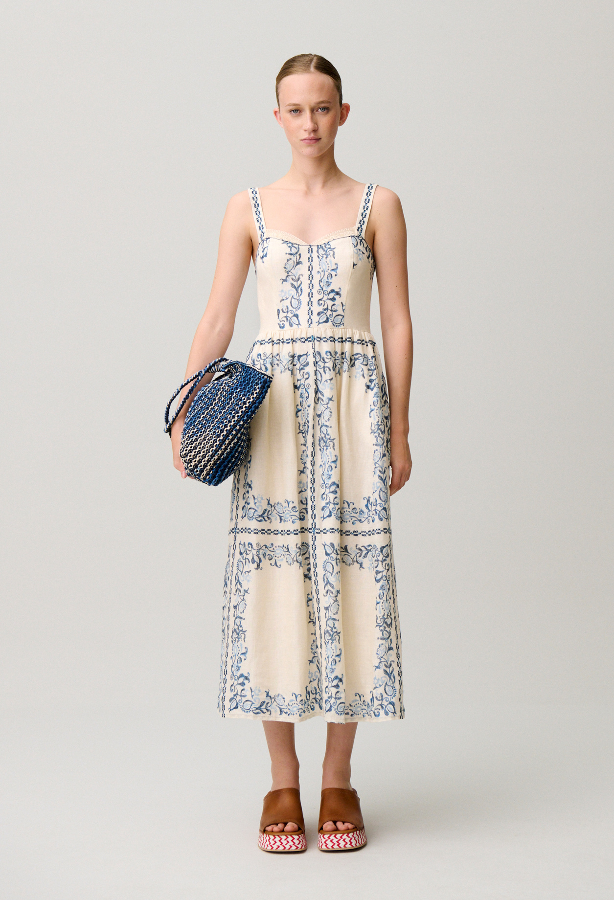 Vestido de lino estampado - Mujer - Estampado claro - Claudie Pierlot