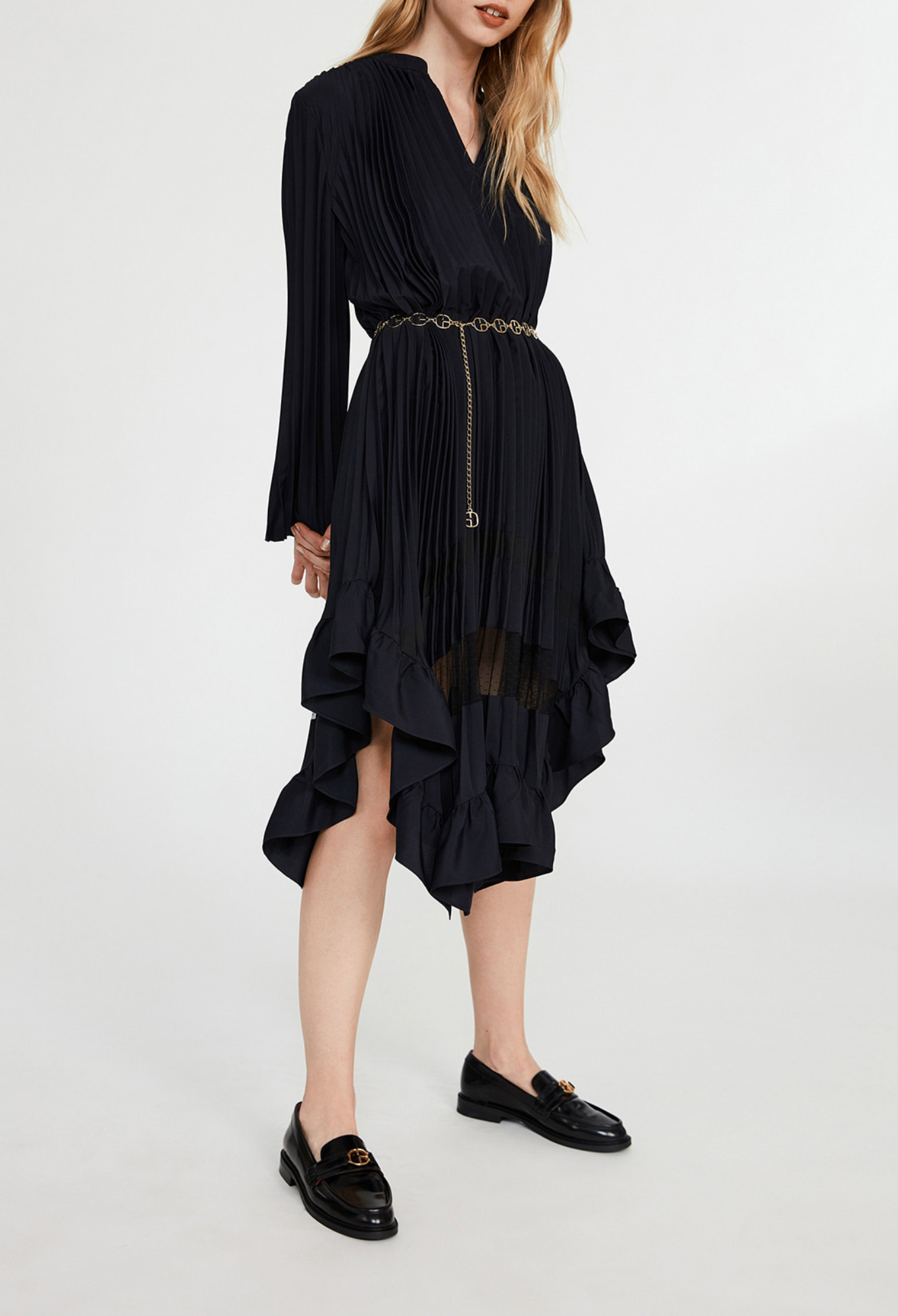 Vestido plisado con volantes - Mujer - Marina - Claudie Pierlot