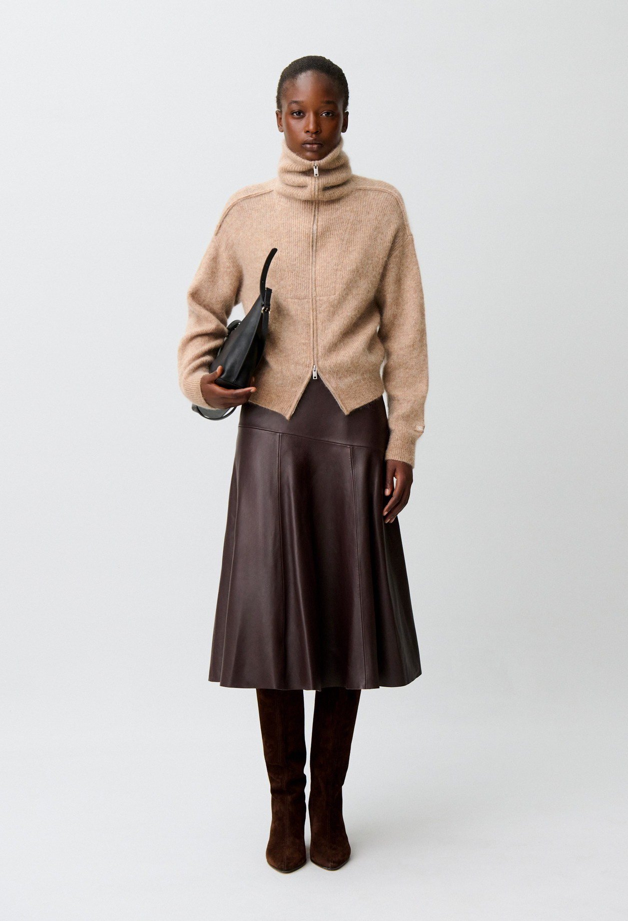 Cárdigan punto efecto cepillado - Mujer - Camel - Claudie Pierlot