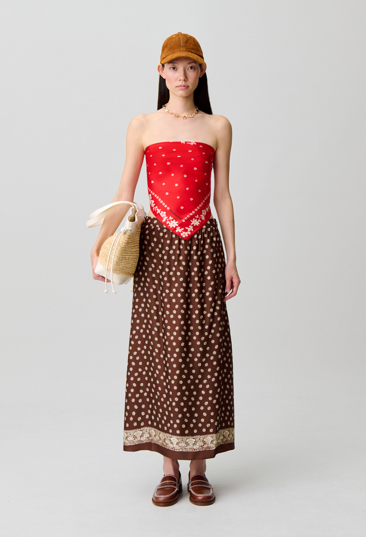 Falda estampada fluida - Mujer - Estampado oscuro - Claudie Pierlot