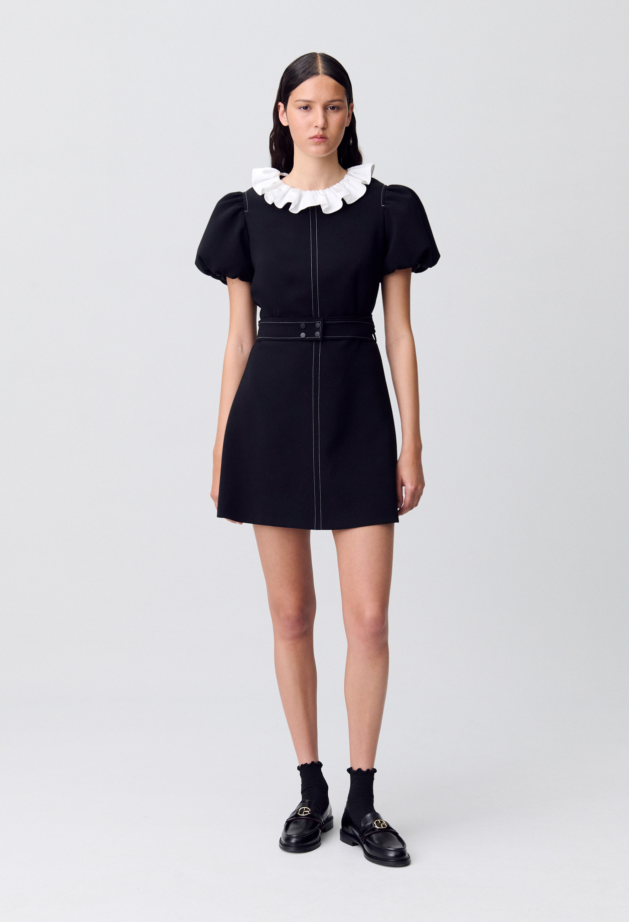 Vestido corto con cuello - Mujer - Negro - Claudie Pierlot