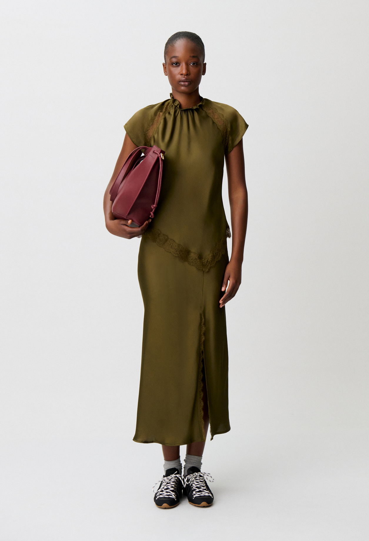 Top satinado cuello victoriano - Mujer - Bronze - Claudie Pierlot