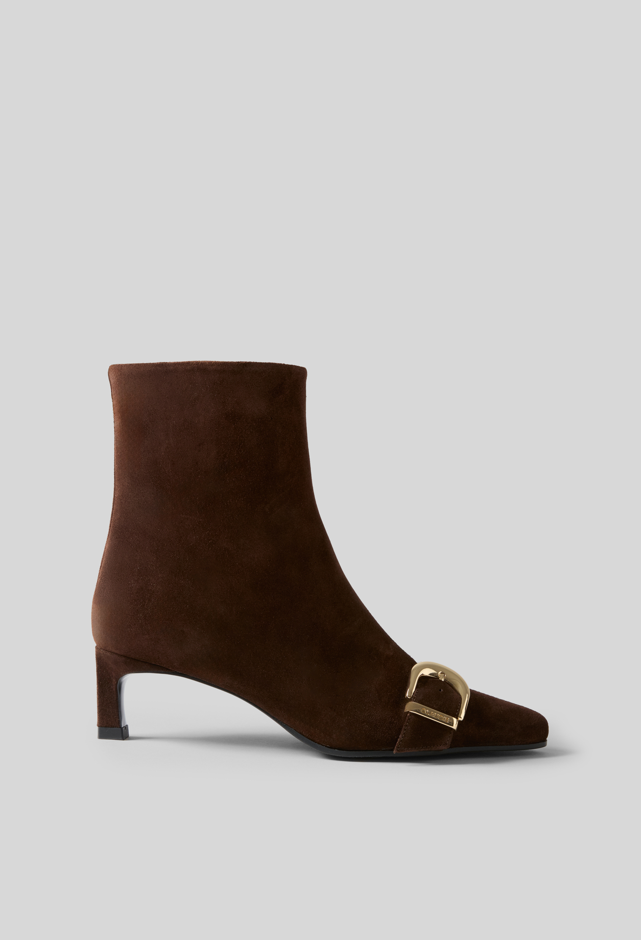 Botines de ante con hebilla dorada - Mujer - Chocolate - Claudie Pierlot