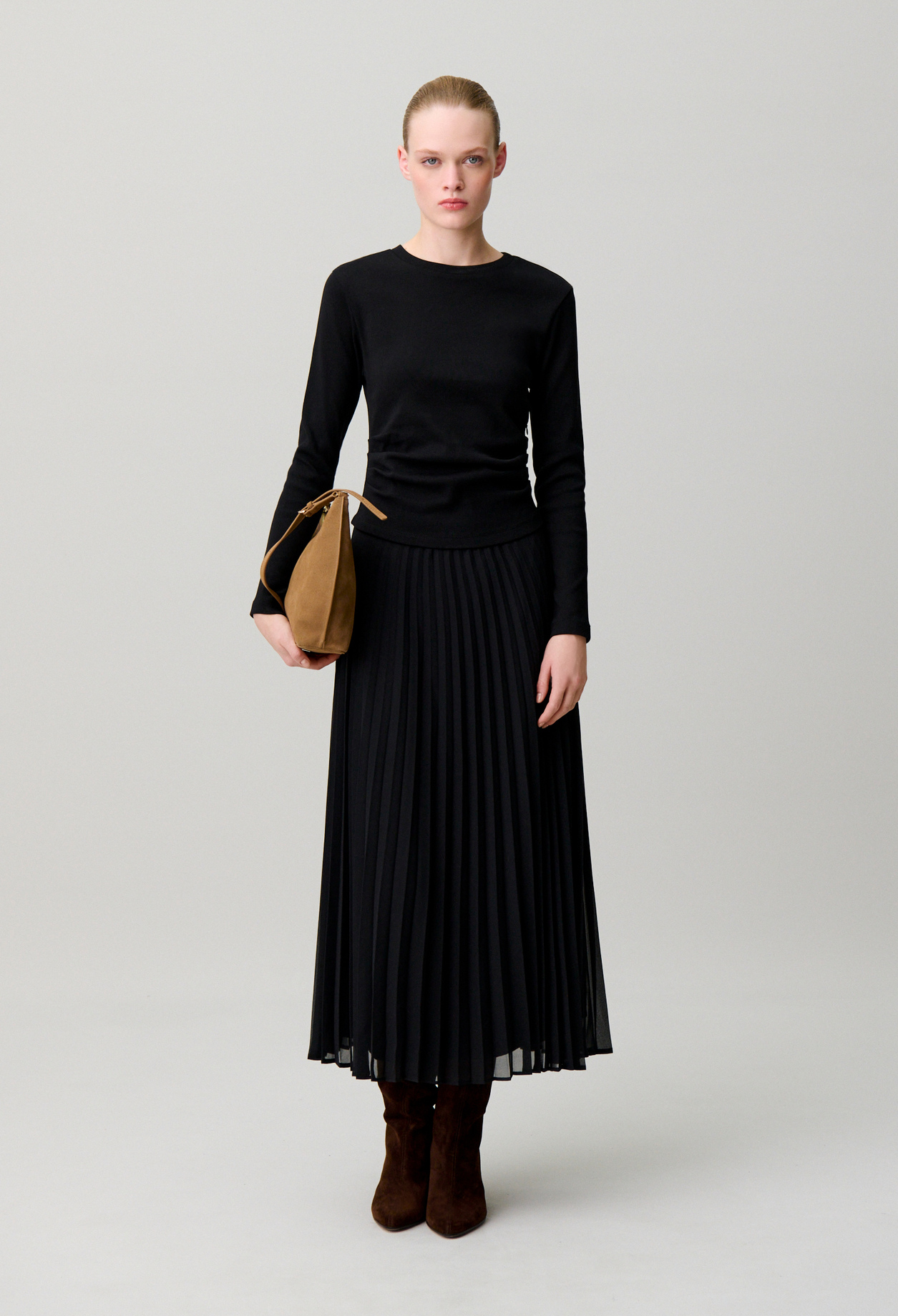 Vestido camiseta bimateria - Mujer - Negro - Claudie Pierlot