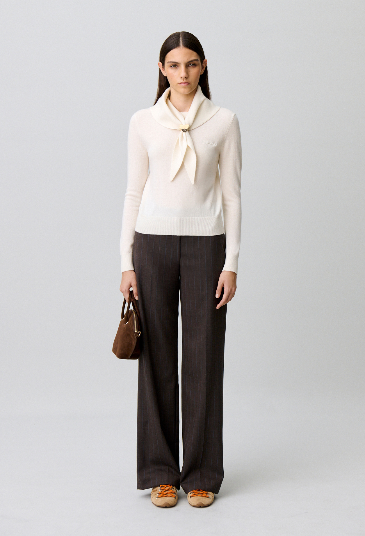 Jersey punto con fular extraíble - Mujer - Crudo - Claudie Pierlot