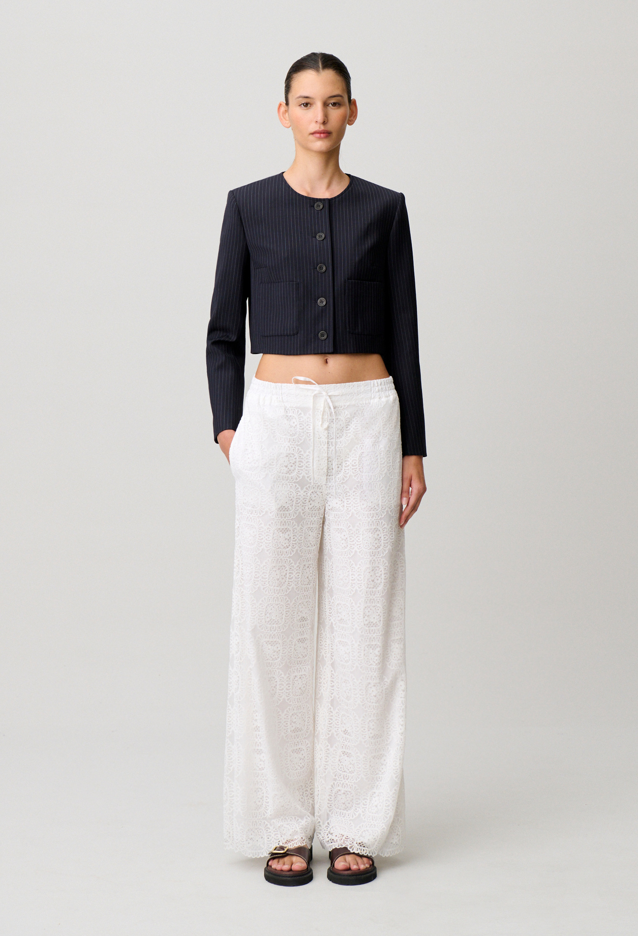 Pantalón fluido con encaje - Mujer - Blaco - Claudie Pierlot