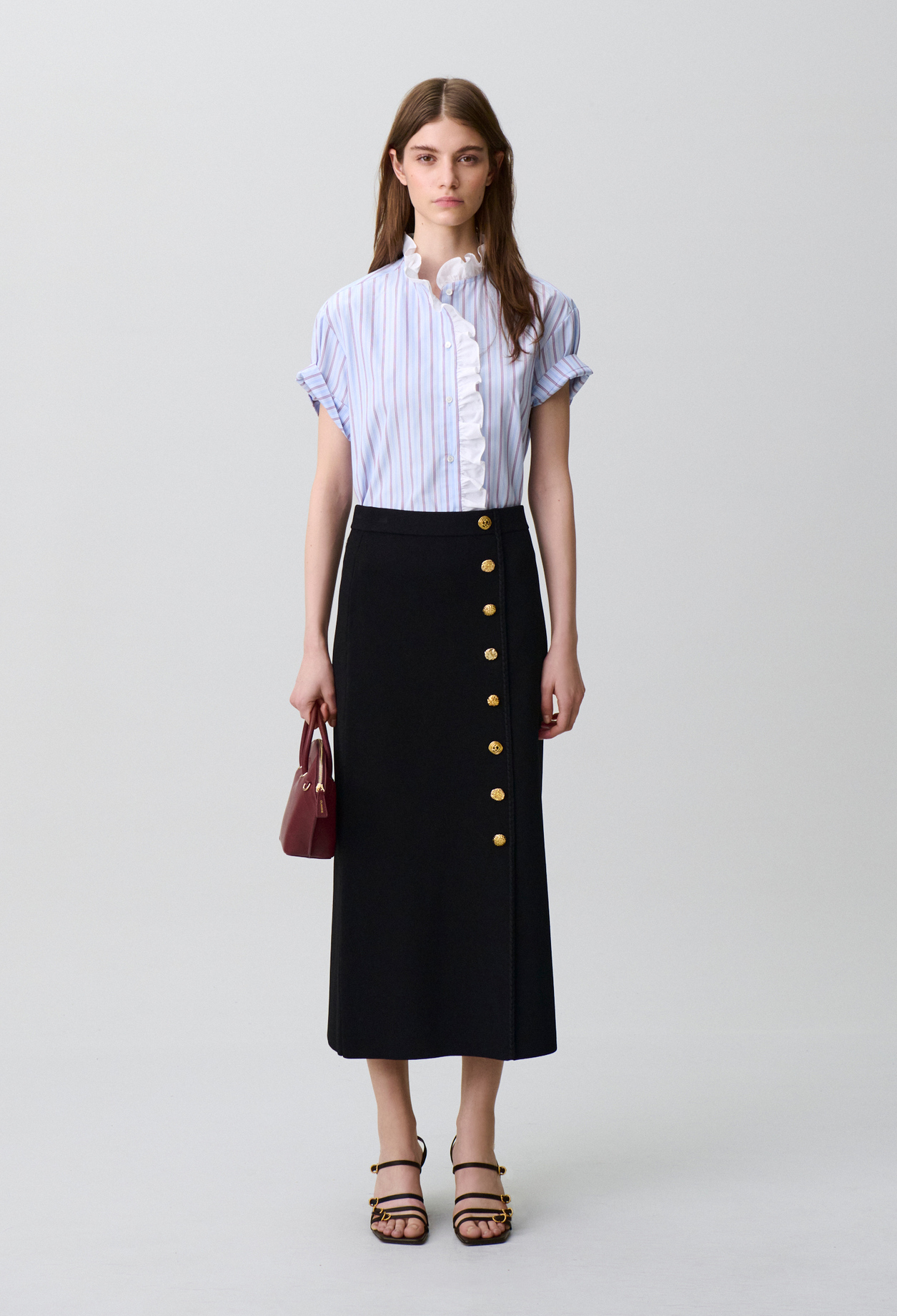 Falda midi de punto ajustada - Mujer - Negro - Claudie Pierlot