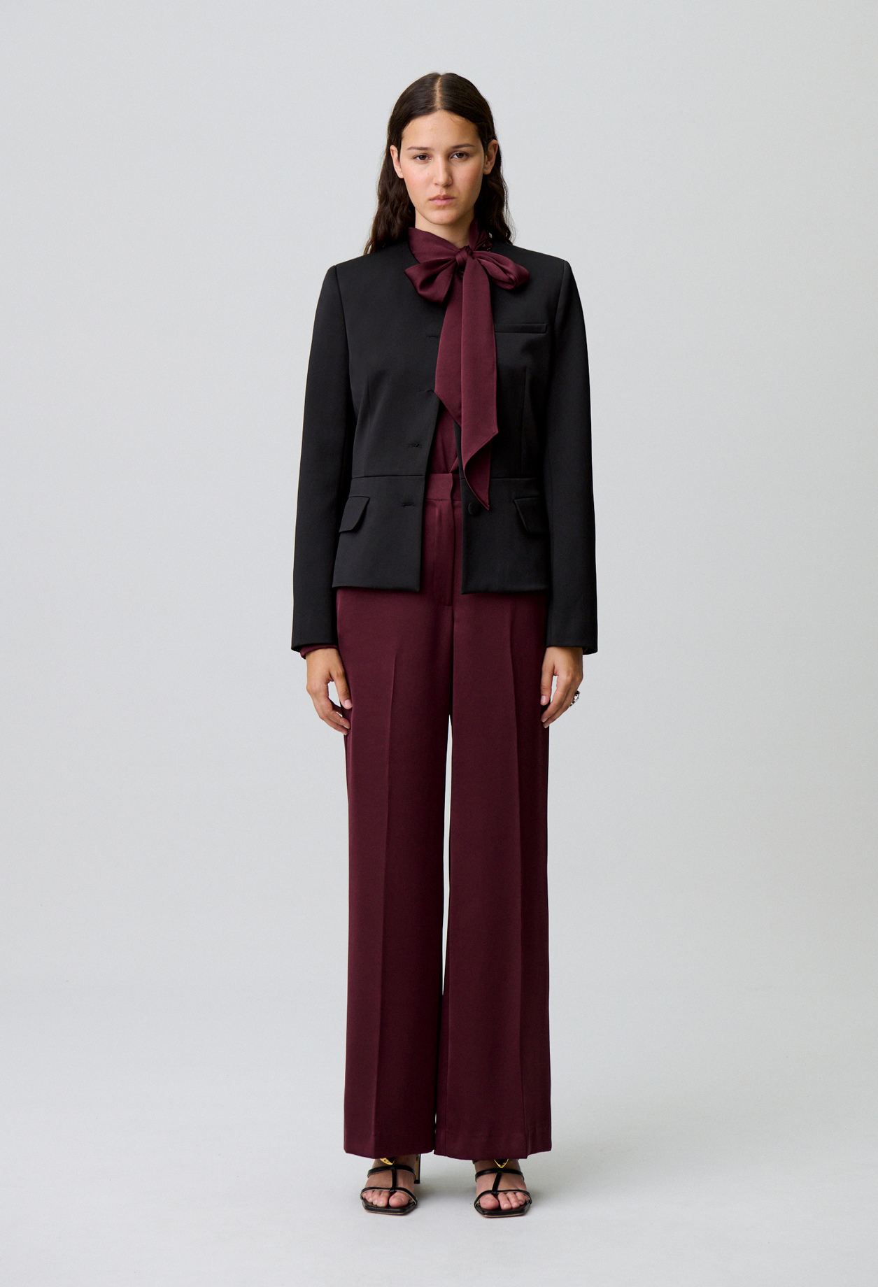 Pantalón fluido satinado - Mujer - Burdeos - Claudie Pierlot