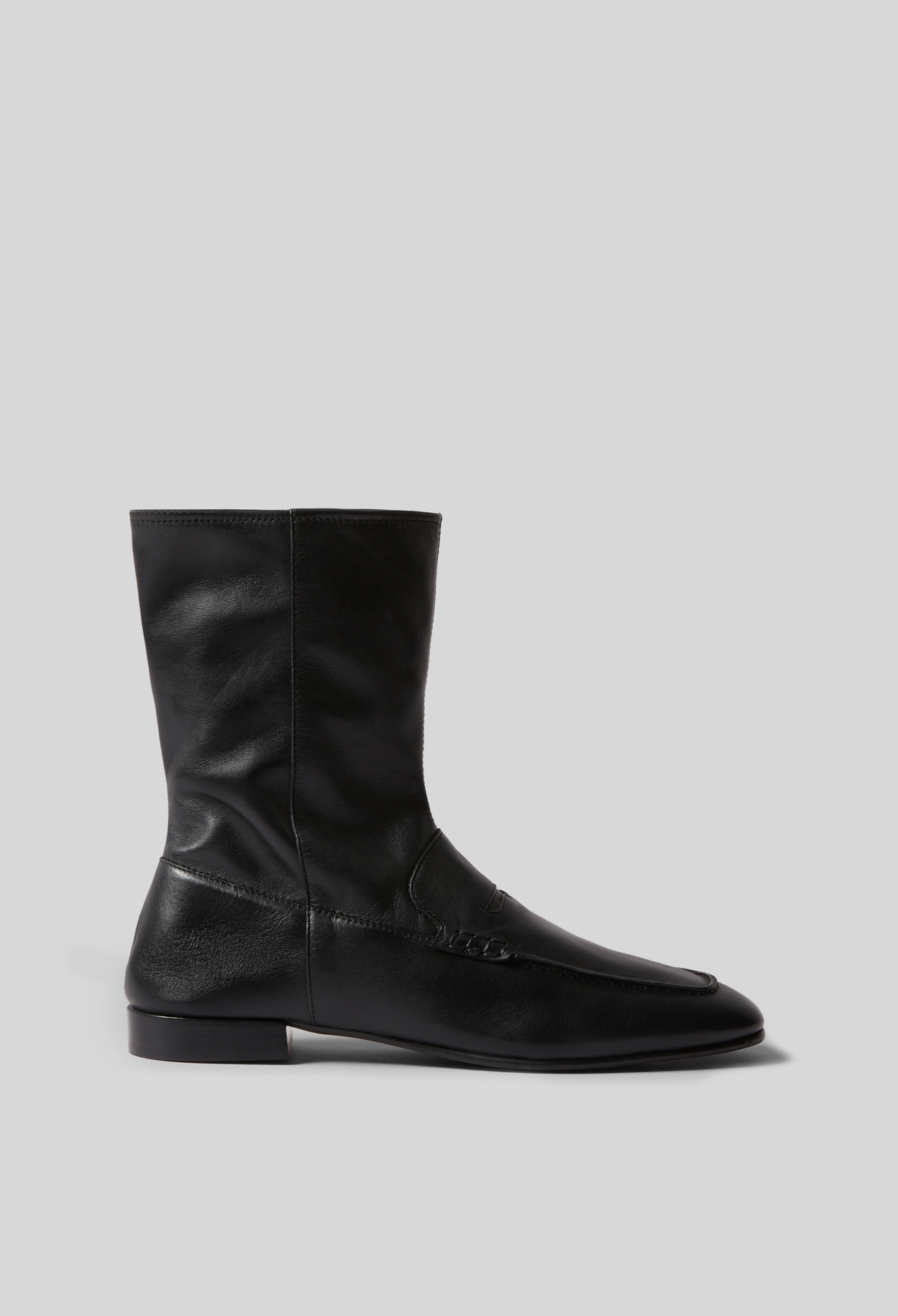 Botines de cuero estilo mocasín - Mujer - Negro - Claudie Pierlot