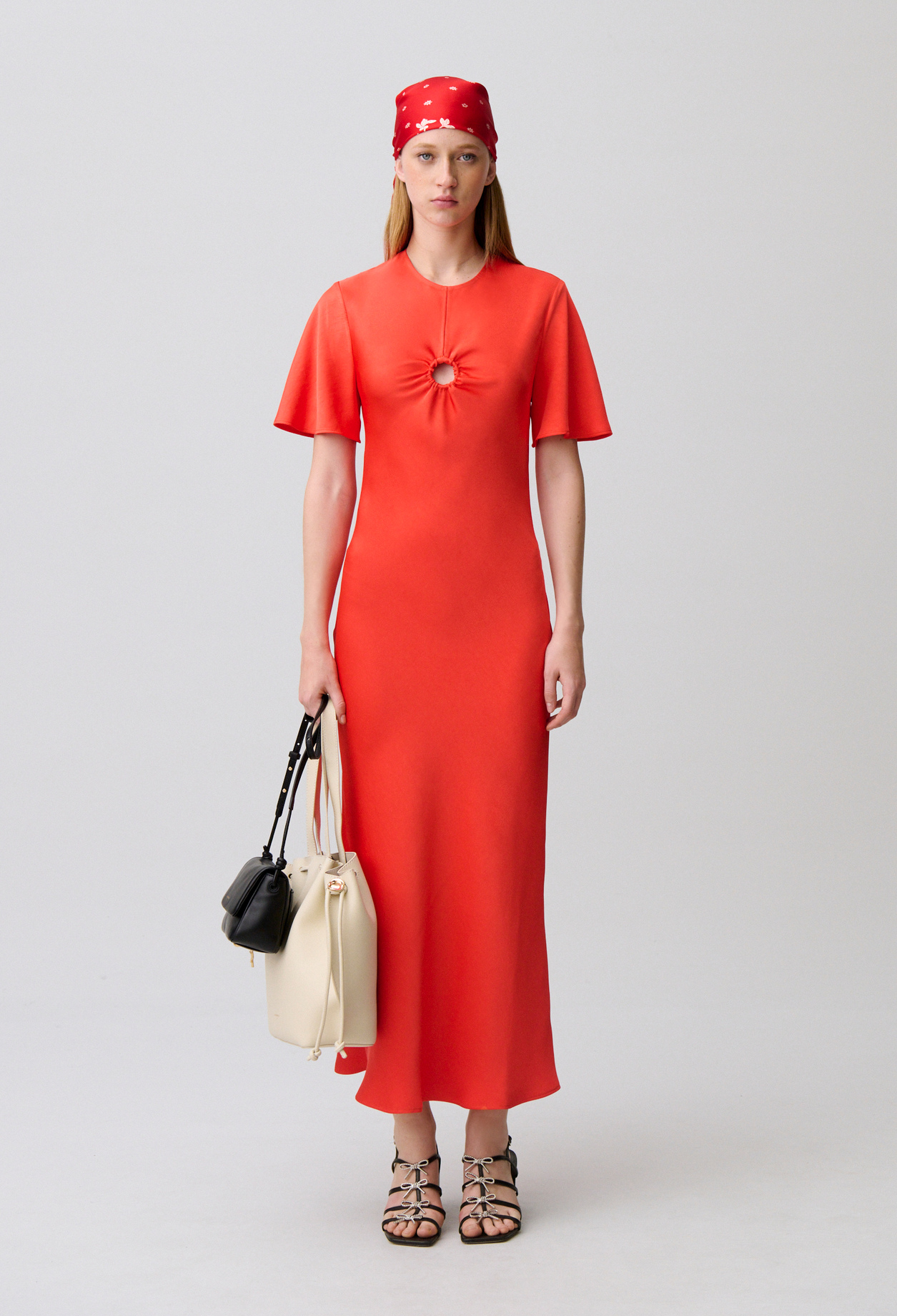 Vestido largo satinado - Mujer - Mandarina - Claudie Pierlot