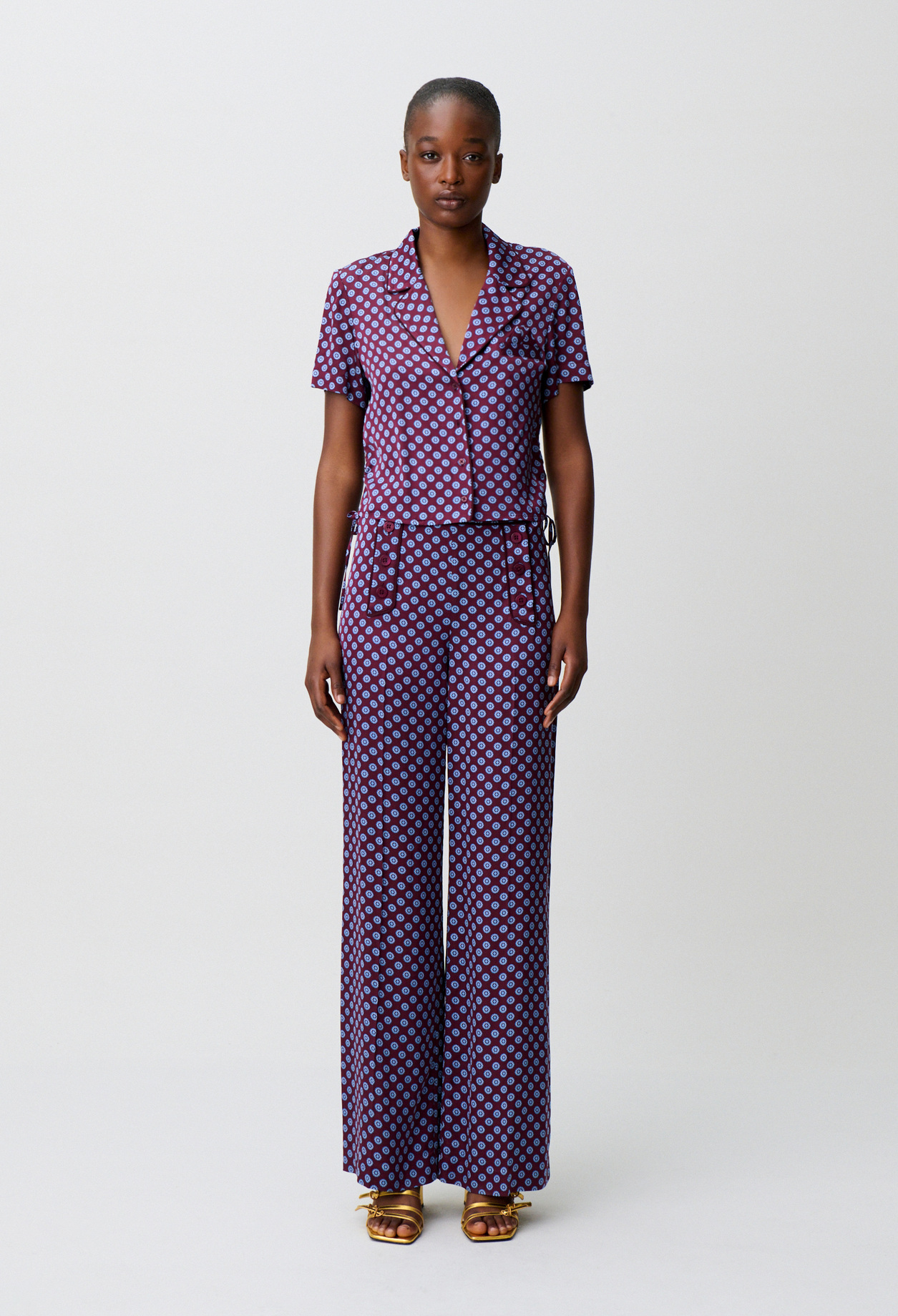 Camisa corta estampada - Mujer - Print bordeaux - Claudie Pierlot