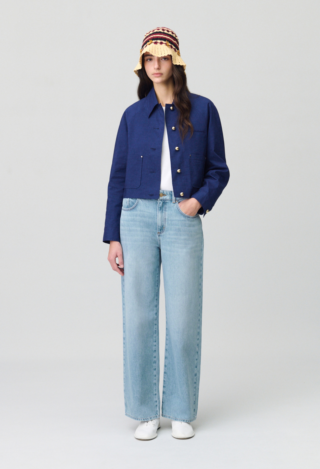 Vaqueros rectos de mezclilla - Mujer - Denim mid blue - Claudie Pierlot