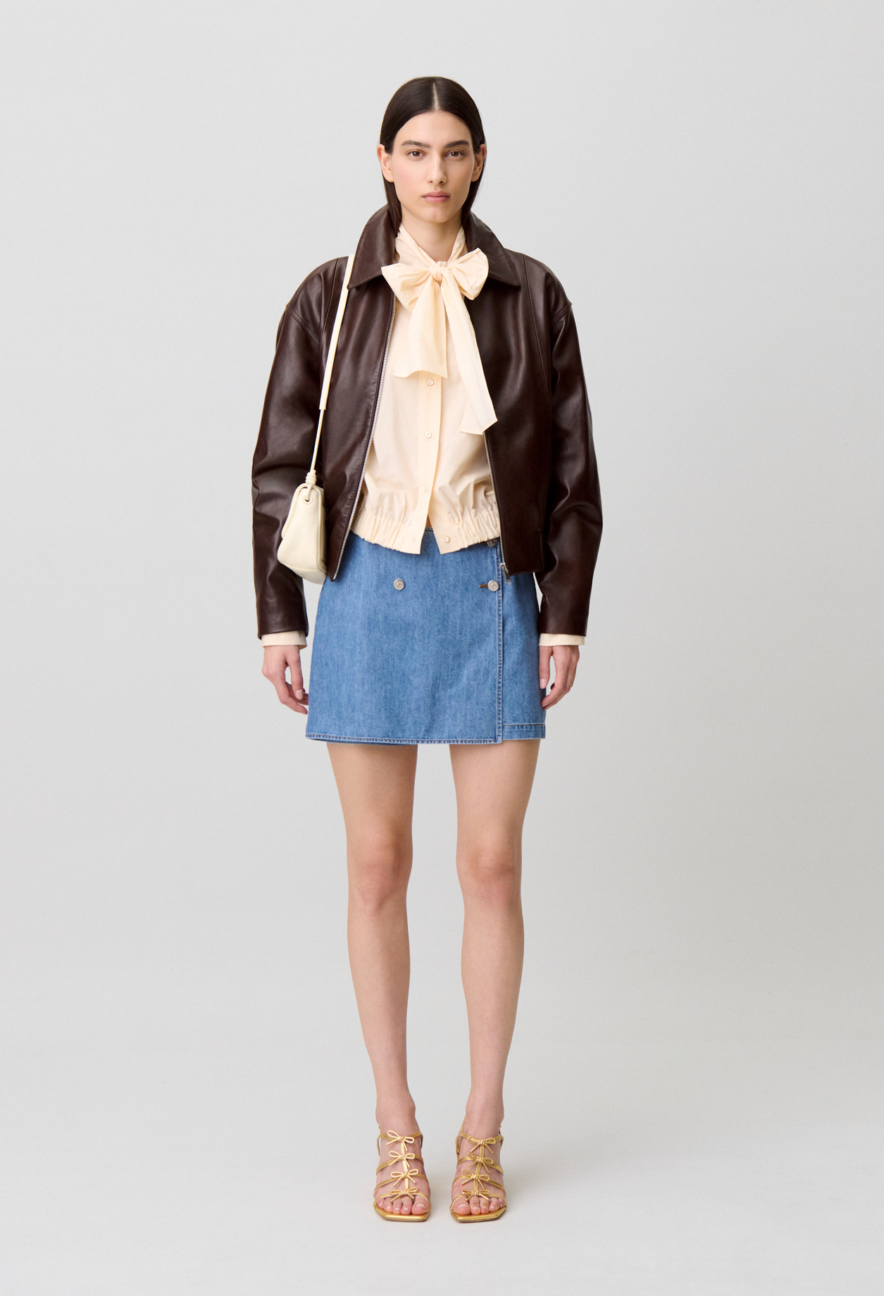 Camisa popelín cuello lazada - Mujer - Vainilla - Claudie Pierlot