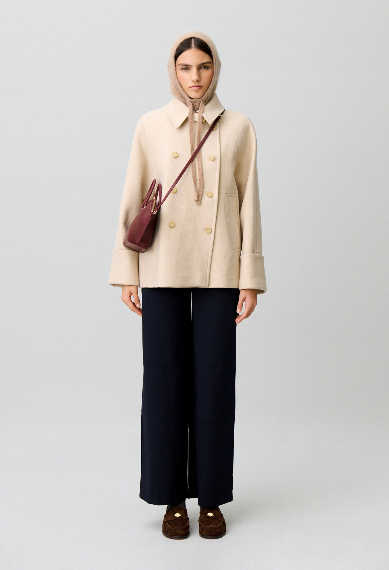 Abrigo corto cabán cuello camisa - Mujer - Beige claro - Claudie Pierlot