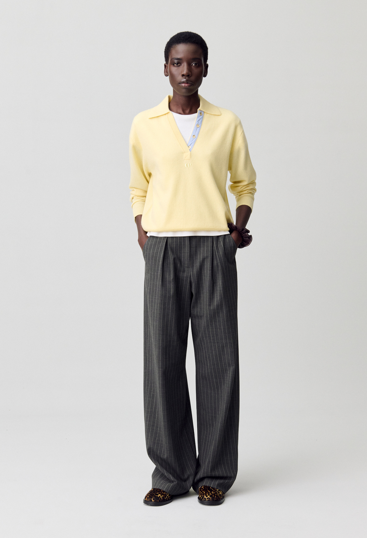 Pantalón recto de talle alto - Mujer - Antracita - Claudie Pierlot