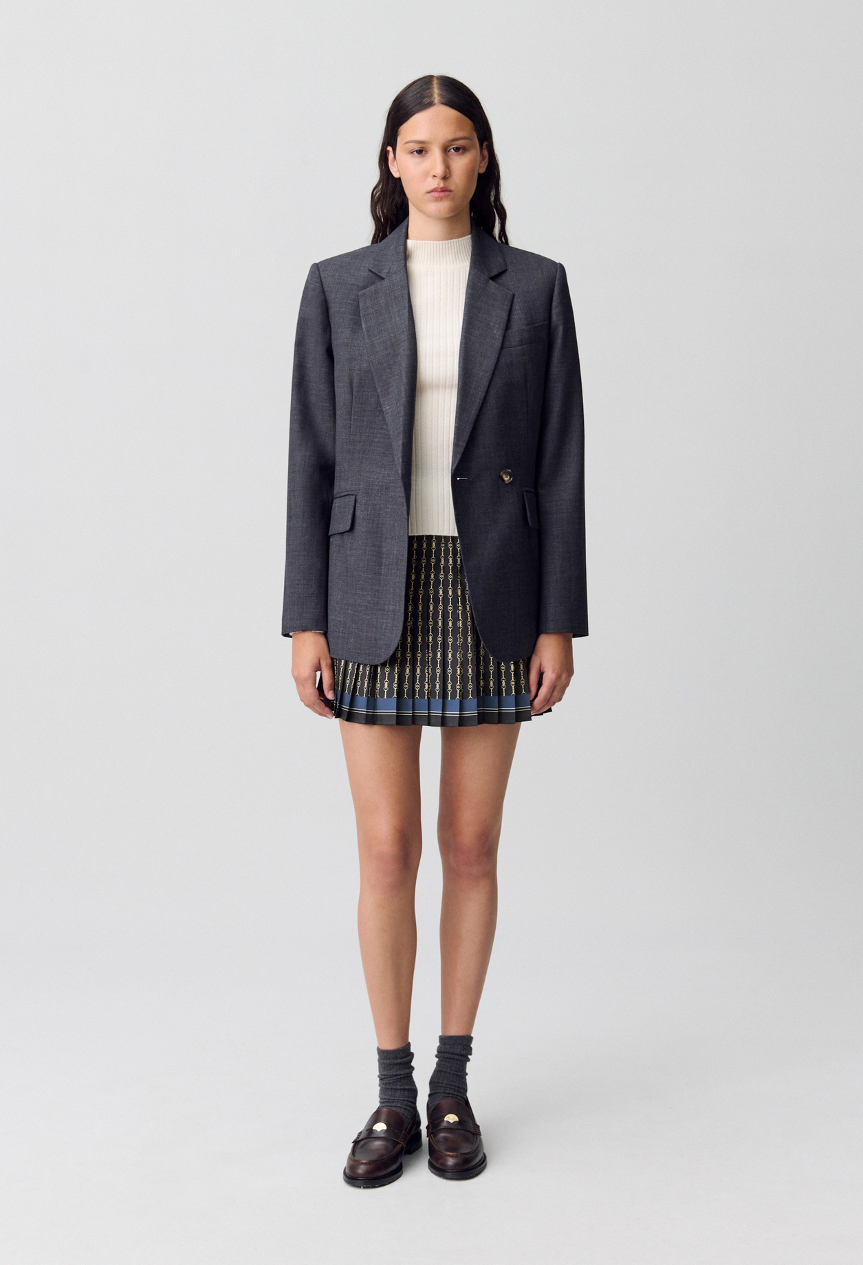 Falda corta plisada - Mujer - Estampado oscuro - Claudie Pierlot