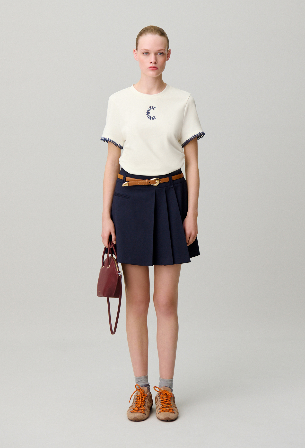 Camiseta manga corta drapeada - Mujer - Crudo - Claudie Pierlot